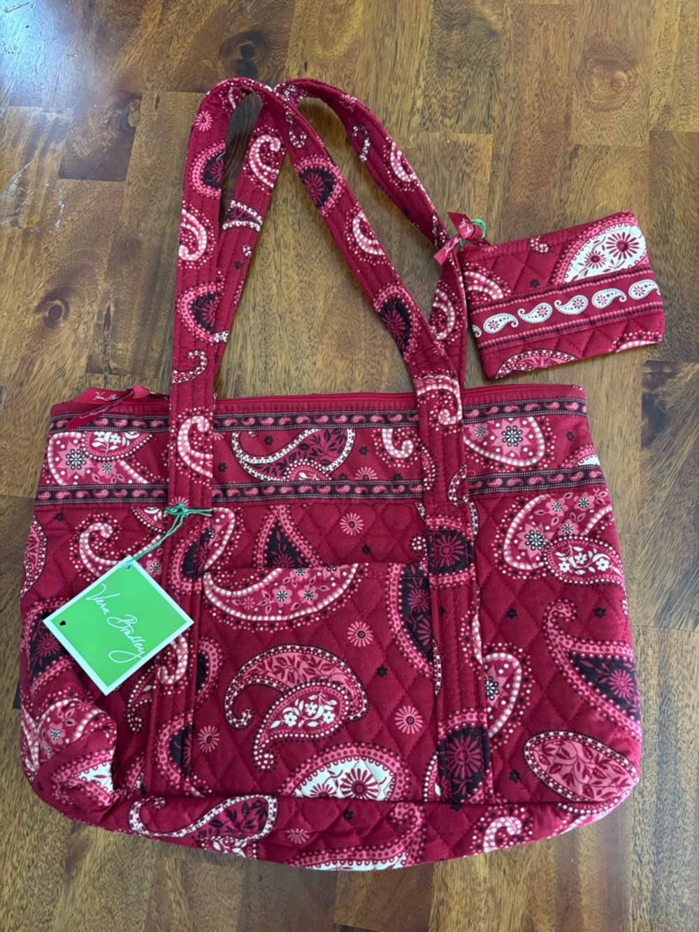 Vera Bradley Crimson Paisley Quilted Tote